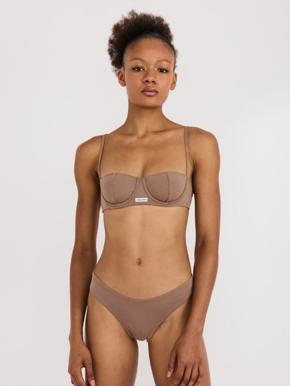Organic Basics Core Underwire Brown Cotton Balconette Small Bra New Tags Lounge